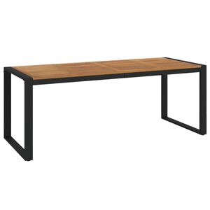 vidaXL Mesa jardim c/ pernas em forma de U 200x90x75 cm ac&aacute;cia maci&ccedil;a