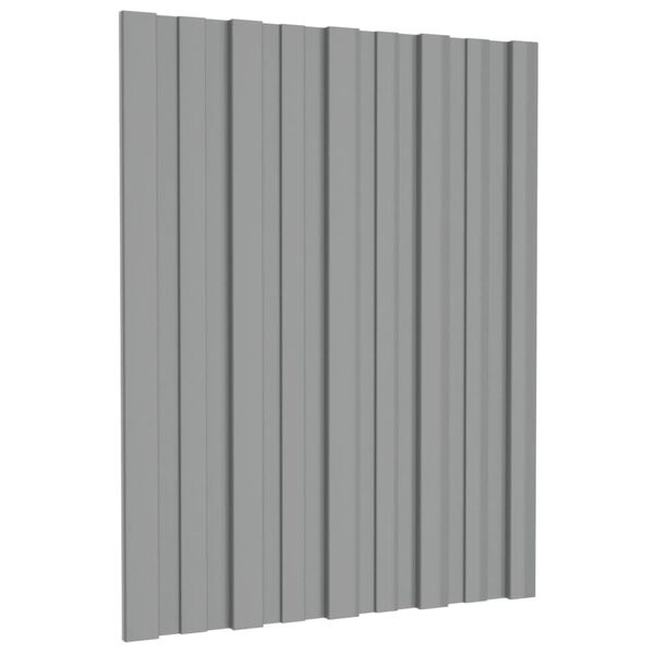 vidaXL Painel de telhado 12 pcs 60x45 cm aço galvanizado cinzento