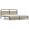 vidaXL Estrutura de cama sem colch&atilde;o 180x200cm metal carvalho sonoma