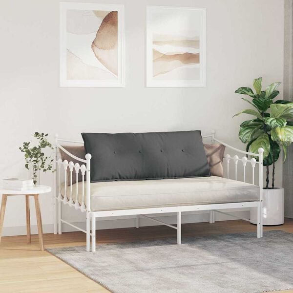 vidaXL Travesseiro para Costas Cinza Escuro 120 x 19 x 50 cm tecido