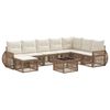 vidaXL Conjunto de Sof&aacute; de Jardim 9 pcs Bege e Branco Creme vime PE