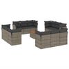 vidaXL 13 pcs conjunto sof&aacute;s p/ jardim c/ almofad&otilde;es vime PE cinzento