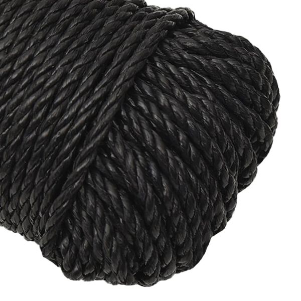 vidaXL Corda de trabalho 6 mm 25 m poli&eacute;ster preto