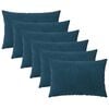 vidaXL Almofada com travesseiro HEERLEN 6 unid. Azul Veludo