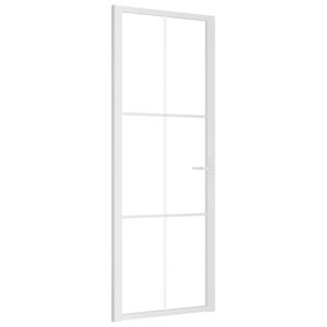 vidaXL Porta de interior 76x201,5 cm vidro ESG e alum&iacute;nio branco
