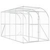 vidaXL Gaiola para Galinha Contra a Parede Prateado 600 x 150 x 215 cm