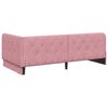 vidaXL Estrutura de Cama de Canto com colch&atilde;o Rosa 100 x 200 cm Veludo