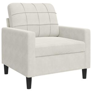 vidaXL Poltrona 60 cm veludo cor creme