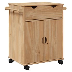 vidaXL Carrinho de cozinha OTTA 59x45x80 cm madeira de pinho maci&ccedil;a