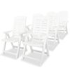 vidaXL Conjunto de jantar de exterior 7 pcs plástico branco