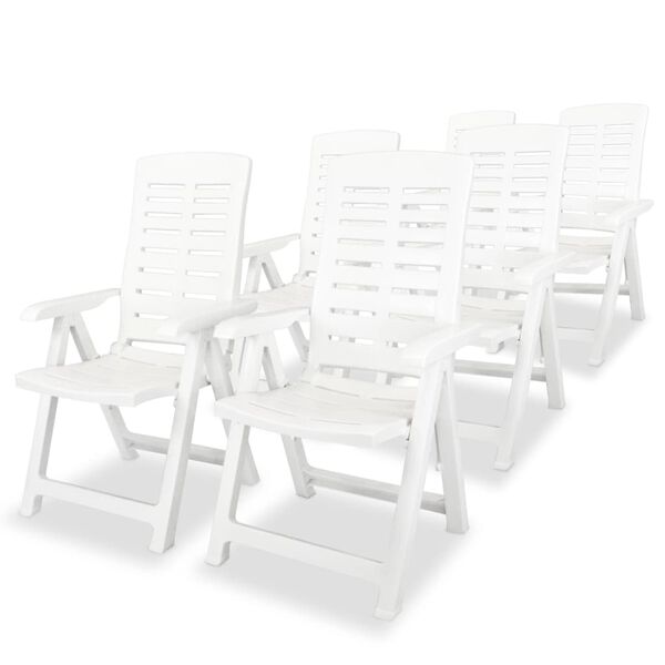 vidaXL Conjunto de jantar de exterior 7 pcs plástico branco