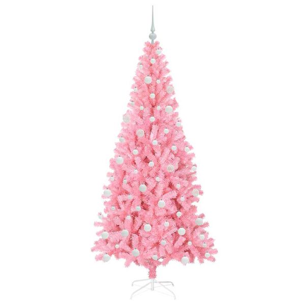vidaXL Árvore de Natal com 300 LEDs com suporte Rosa 180 cm PVC