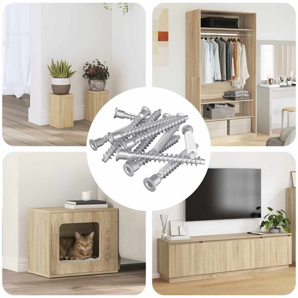 vidaXL Parafusos Confirmat 2100 pcs Prateado Metal