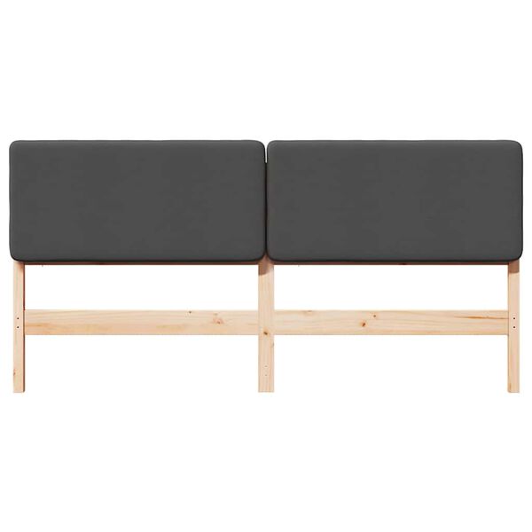 vidaXL Cabeceira estofada com cabeceira Marrom e Cinza Escuro 200 cm