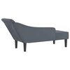 vidaXL Chaise lounge com almofadões veludo cinzento-escuro