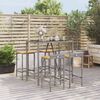 vidaXL 5 pcs conjunto de bar p/ jardim vime PE/acácia maciça cinzento