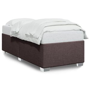 vidaXL Estrutura de cama sem colch&atilde;o 80x200 cm tecido castanho-escuro