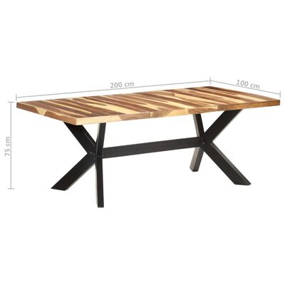 vidaXL Mesa de jantar 200x100x75 cm madeira maciça c/ acabamento a mel