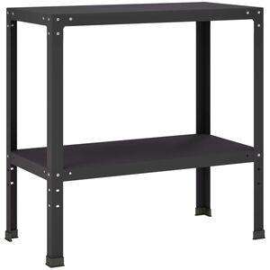 vidaXL Mesa de envasamento 100 x 40 x 80 cm A&ccedil;o revestido a p&oacute; Preto