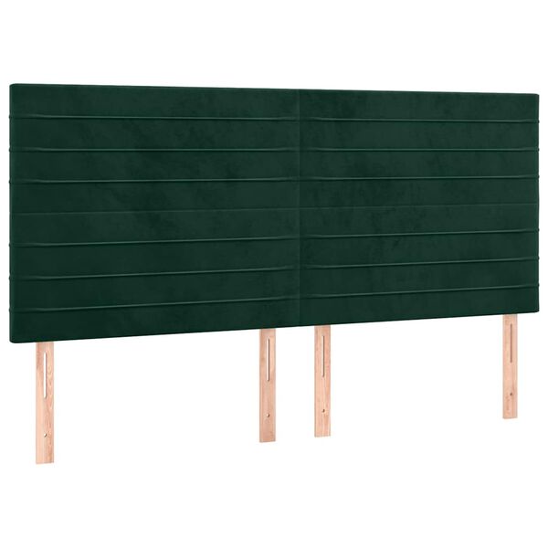 vidaXL Cabeceira Verde Escuro 160x5x118/128 cm Veludo