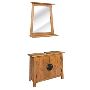 vidaXL Conjunto m&oacute;veis casa de banho pinho maci&ccedil;o