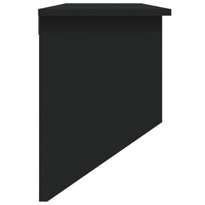 vidaXL Cabide de parede derivados de madeira e vime natural preto