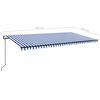 vidaXL Toldo automático LED e sensor de vento 600x300 cm azul e branco
