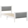 vidaXL Estrutura da cama Branco e cinza claro 90 x 200 cm