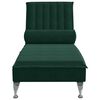 vidaXL Chaise lounge de massagem com rolo tecido verde-escuro