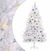 vidaXL &Aacute;rvore de Natal Artificial 210 cm PVC e A&ccedil;o Branco