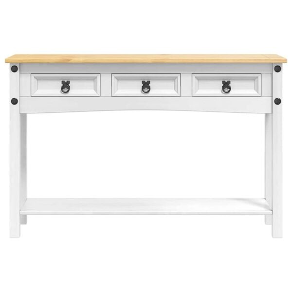 vidaXL Mesa de apoio com gaveta Branco 114 x 34,5 x 73 cm