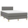 vidaXL Cama box spring c/ colch&atilde;o e LED 120x190 cm tecido cinza-escuro