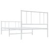 vidaXL Estrutura de cama com cabeceira e p&eacute;s 90x190 cm metal branco