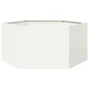vidaXL Vaso/floreira de jardim hexagonal 104x90x45 cm a&ccedil;o branco