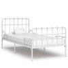 vidaXL Estrutura de cama com estrado de ripas 90x200 cm metal branco