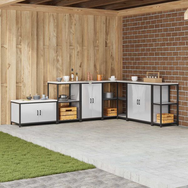 vidaXL Armazenamento de Cozinha com porta Prateado 60 x 50 x 92 cm A&ccedil;o