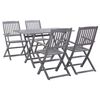 vidaXL 5 pcs conjunto de jantar jardim madeira ac&aacute;cia maci&ccedil;a cinzento
