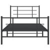 vidaXL Estrutura de cama com cabeceira e pés 107x203 cm metal preto