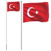 vidaXL Bandeira da Turquia e mastro 6,08 m alum&iacute;nio