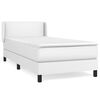 vidaXL Cama com molas/colch&atilde;o 100x200 cm couro artificial branco