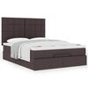 vidaXL Estrutura cama otomana colch&atilde;o 140x190cm tecido castanho escuro