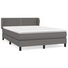 vidaXL Cama com molas/colch&atilde;o 140x190 cm couro artificial cinzento