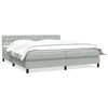 vidaXL Cama com molas/colch&atilde;o cinzento-claro 200x210 cm veludo