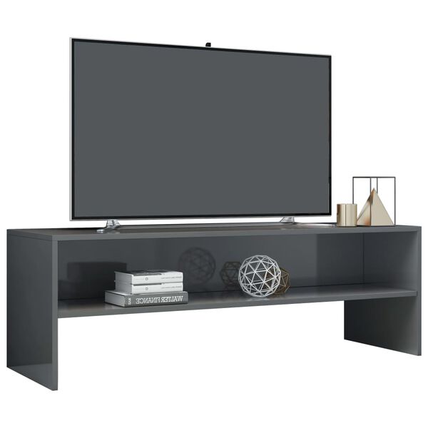 vidaXL Móvel de TV 120x40x40 cm derivados de madeira cinza brilhante