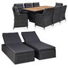 vidaXL 11 pcs conjunto de jantar para jardim vime PE preto
