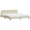 vidaXL Cama com colch&atilde;o Dover 200x200 cm tecido cor creme