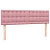 vidaXL Cama box spring c/ colch&atilde;o e LED 160x220 cm veludo rosa