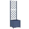 vidaXL Vaso de jardim com treli&ccedil;a azul-acinzentado 40x40x136 cm PP