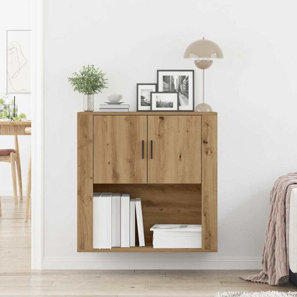 vidaXL Armário de Parede com porta carvalho artisiano 80 x 33 x 80 cm