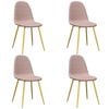 vidaXL Cadeiras de jantar 4 pcs veludo rosa